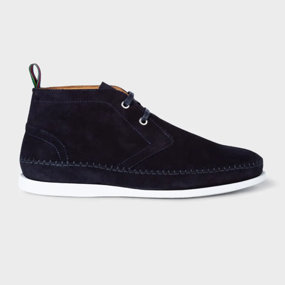 PS Paul Smith Navy Suede Neon Boots King s Cross