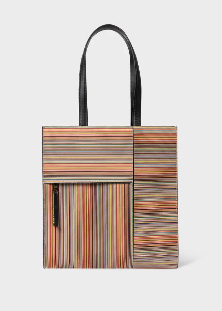 Paul Smith Leather Signature Stripe Tote Bag King s Cross