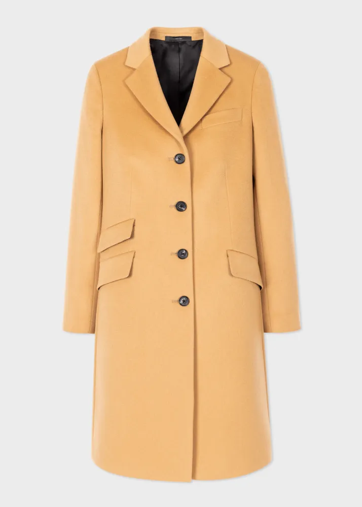 Paul Smith Women s Camel Wool Cashmere Epsom Coat King s Cross