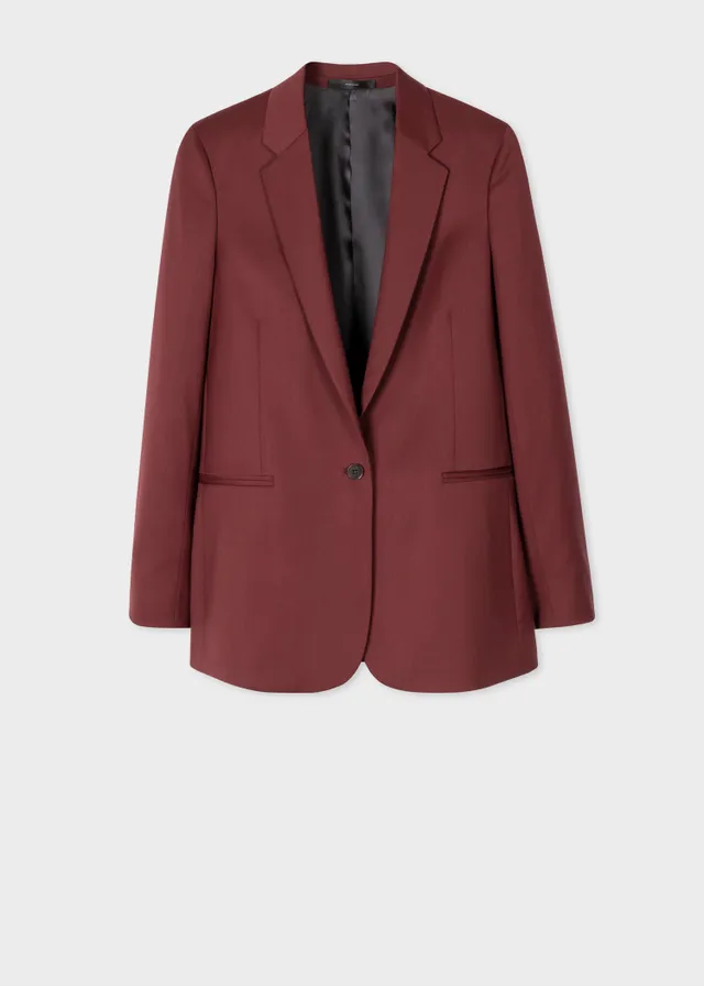 Oxblood blazer womens hotsell