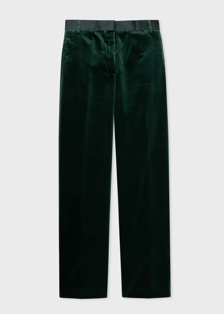 Velvet tapered hot sale trousers
