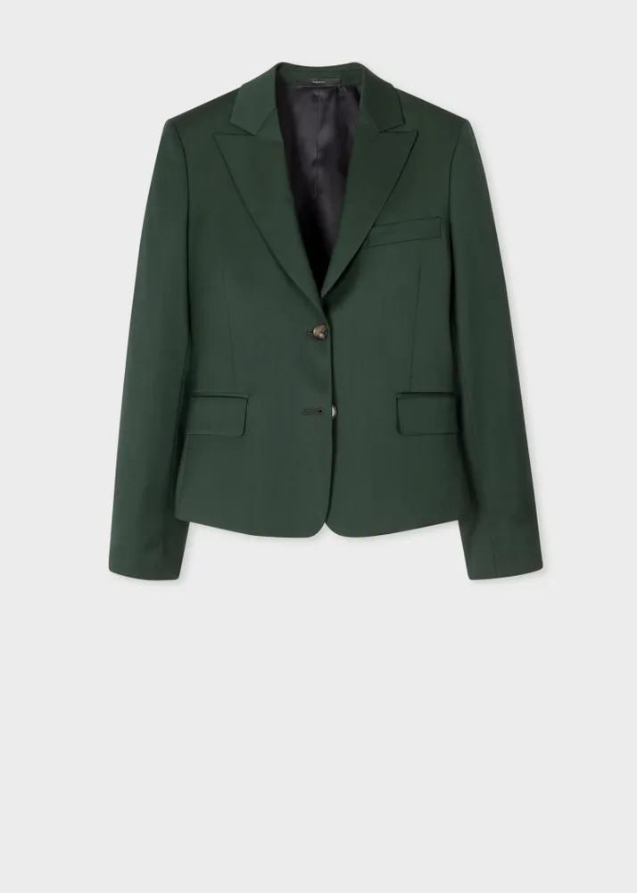 Paul Smith Women s Tailored Fit Dark Green Wool Twill Blazer