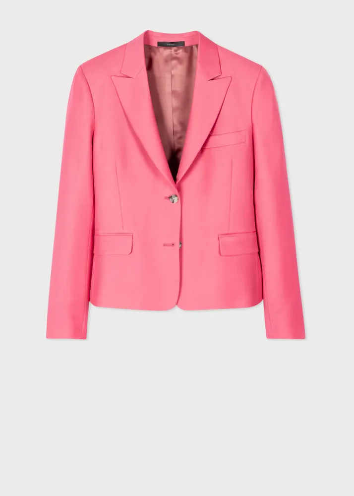 Pink wool on sale blazer womens