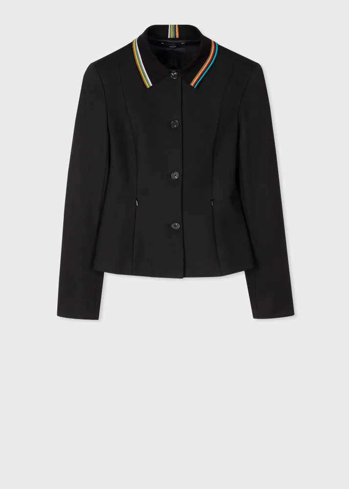 Paul Smith Women s Black Signature Stripe Trim Jacket King s Cross