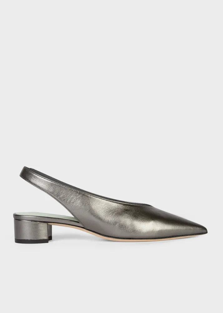 Paul Smith Women s Metallic Leather Sling Back Enid Heels