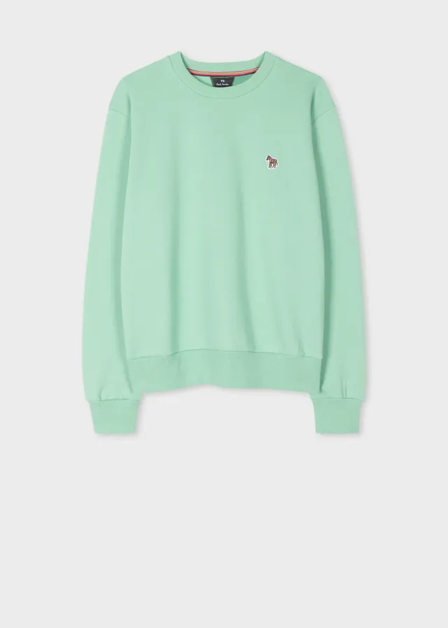 PS Paul Smith Women s Pale Green Zebra Logo Cotton Sweatshirt