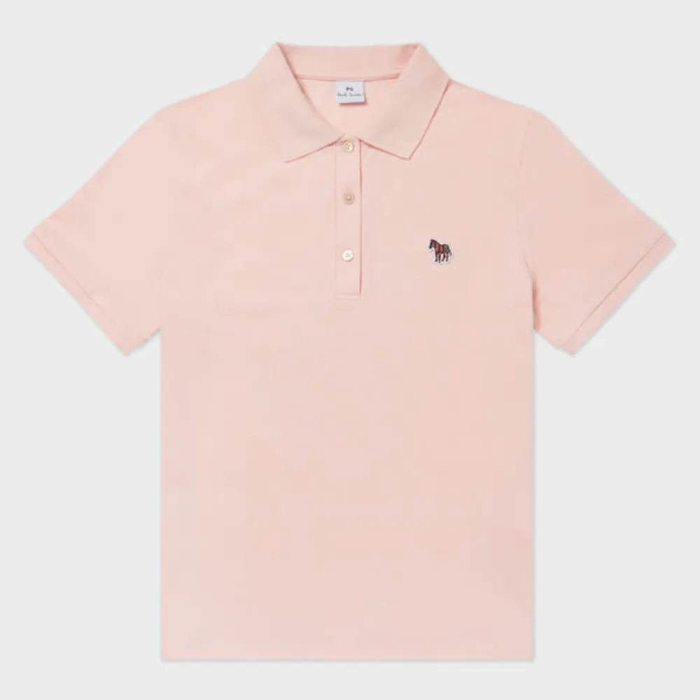 PS Paul Smith Women s Light Pink Zebra Logo Polo Shirt King s Cross