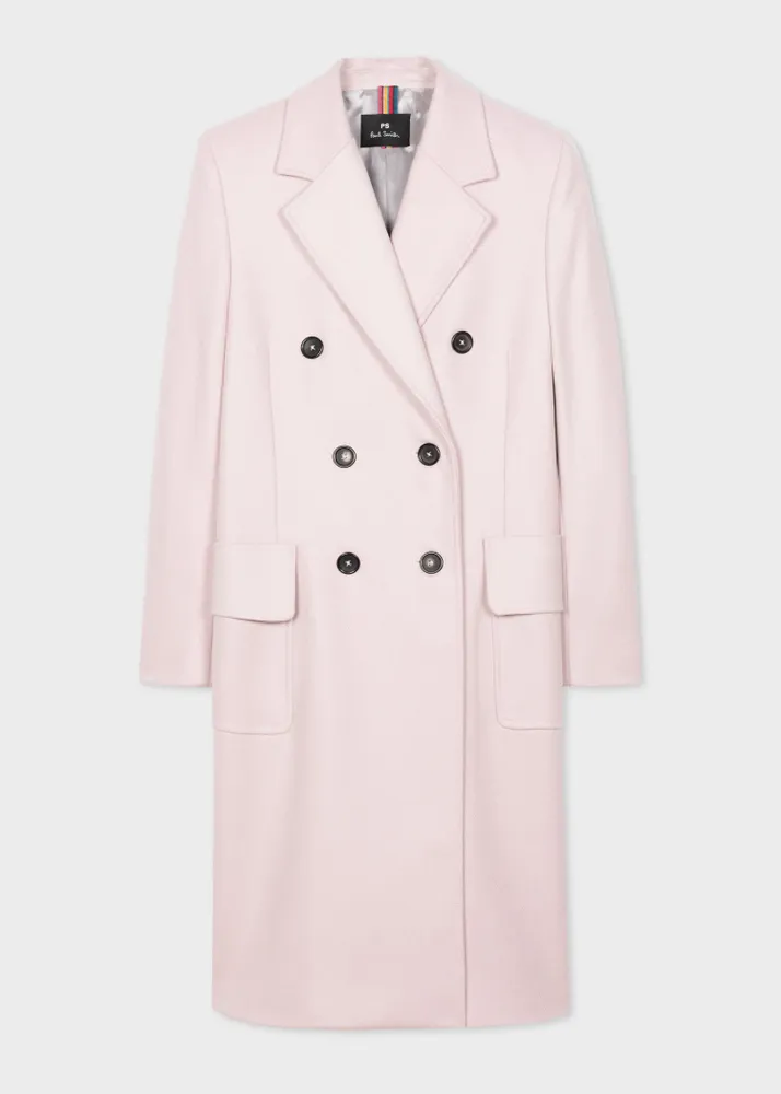 Light pink 2025 wool coat women's