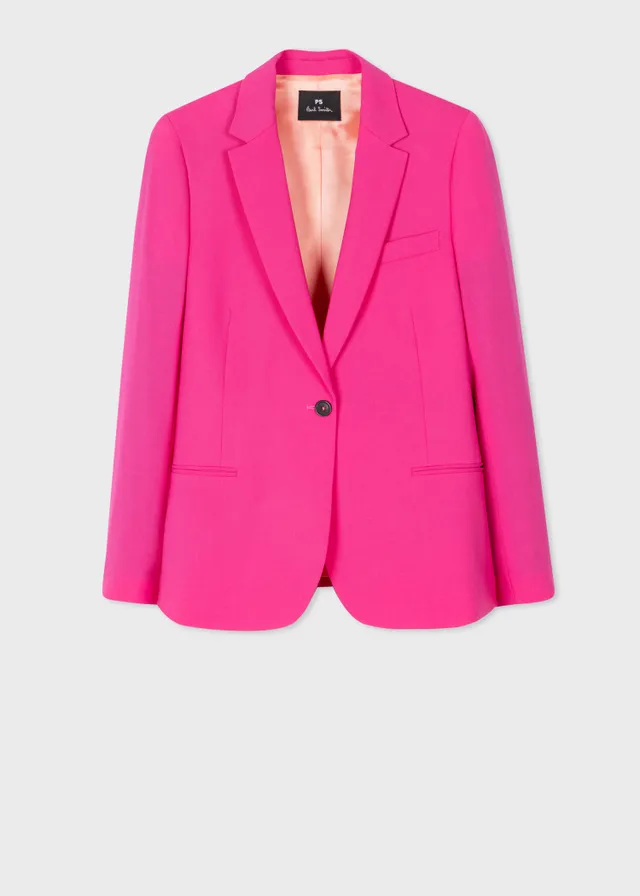PS Paul Smith Women s Bright Pink Wool Hopsack Blazer King s Cross