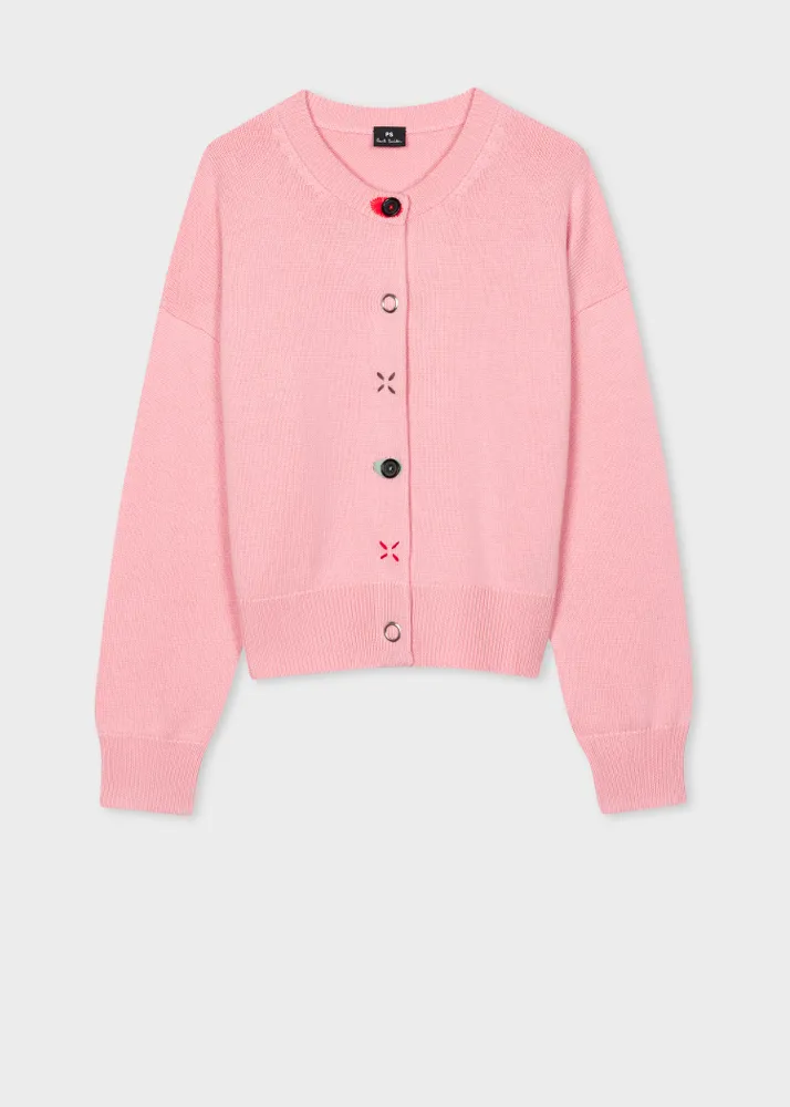 PS Paul Smith Women s Pink Mixed Buttons Cardigan King s Cross