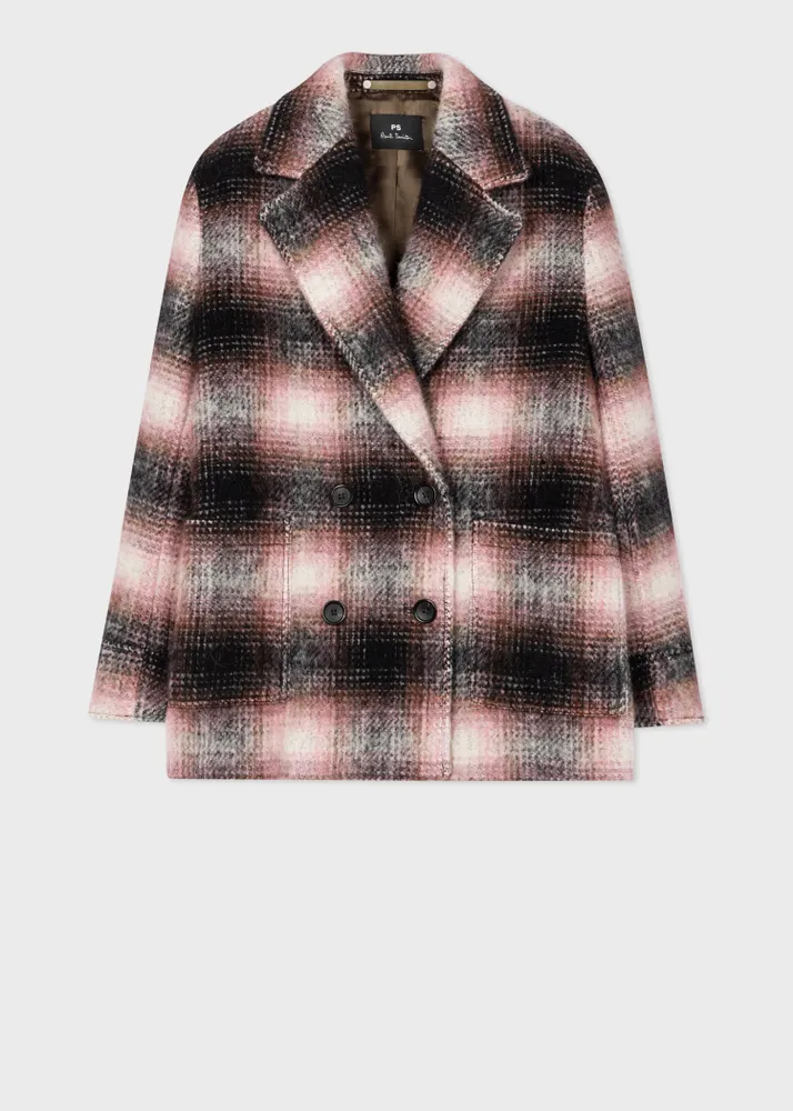 Checked discount pea coat