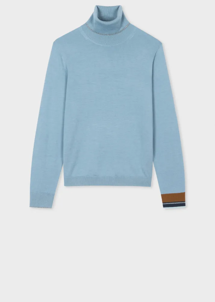 PS Paul Smith Women s Light Blue Wool Blend Roll Neck Sweater