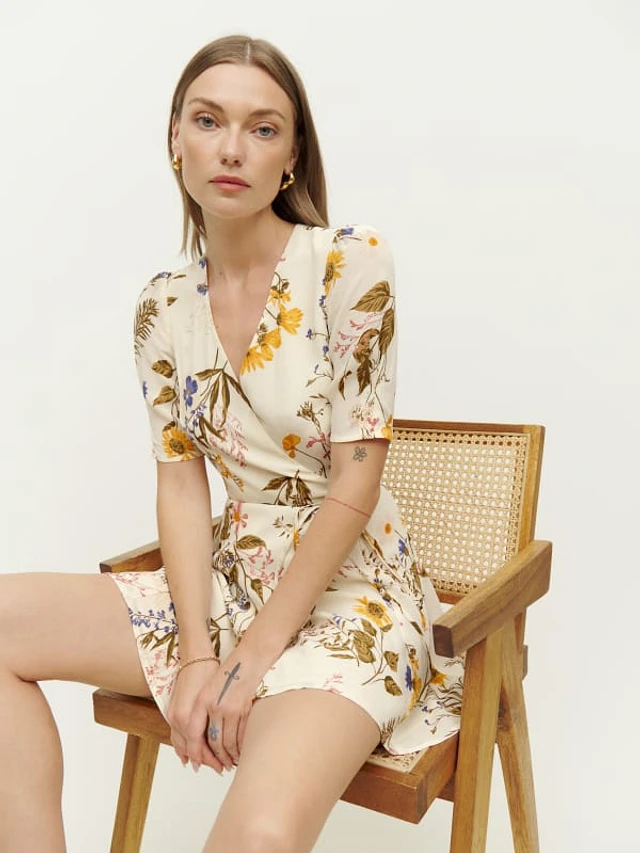 Reformation lucky wrap dress cheap