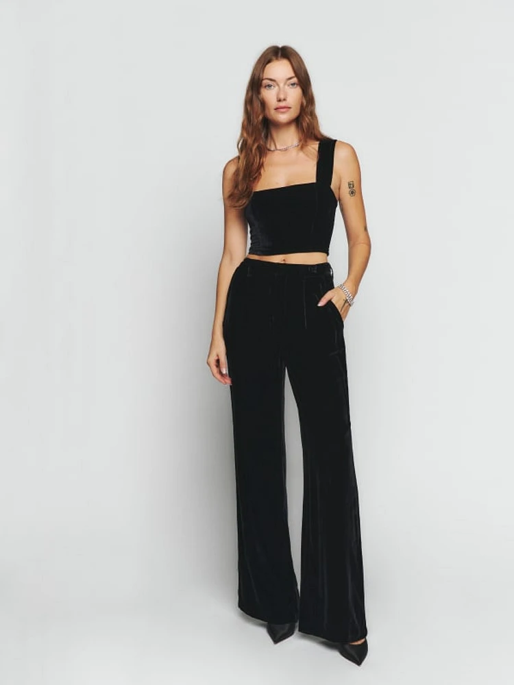 Reformation velvet pants top
