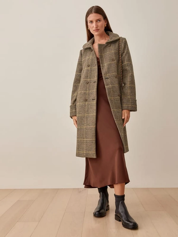 Reformation plaid coat hotsell