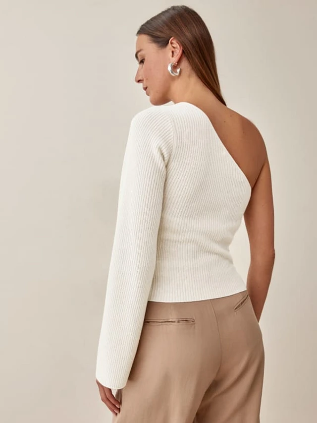One shoulder cashmere sweater shop