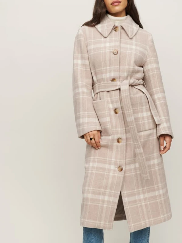 Reformation plaid coat 2025