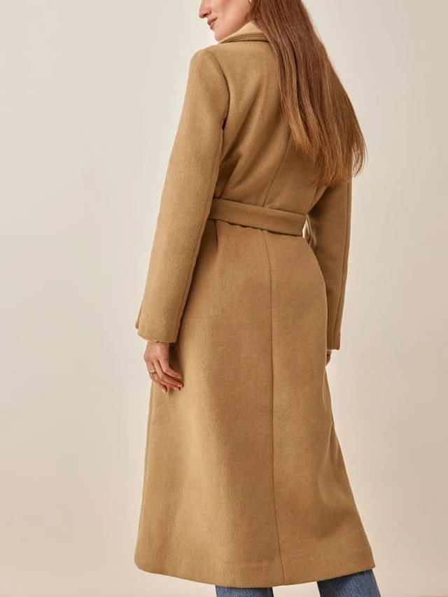 Reformation camel coat hotsell