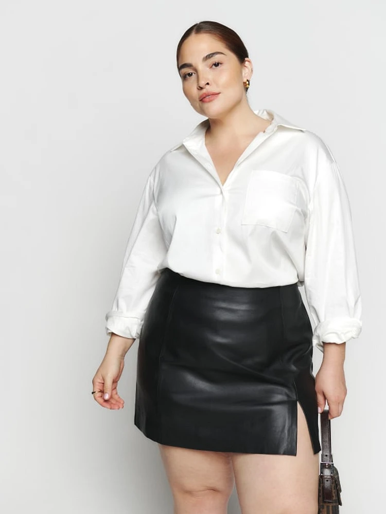Veda circle leather mini skirt 2025