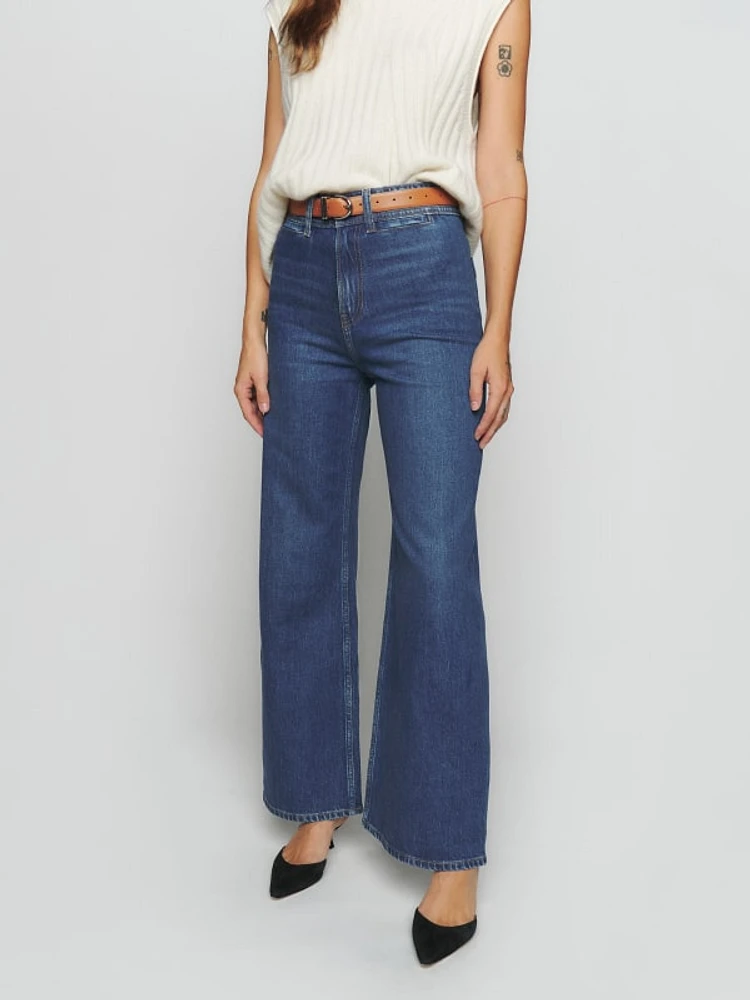 Reformation high waisted jeans top