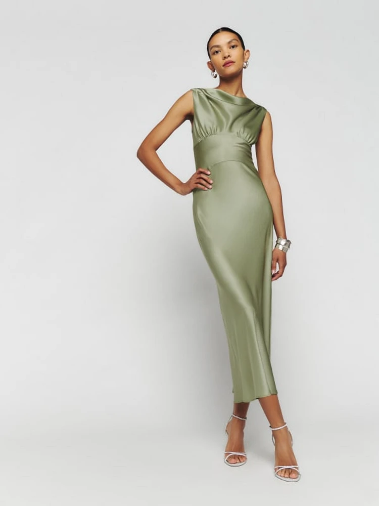 Reformation satin dress online