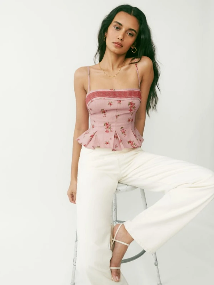 Reformation linen top on sale