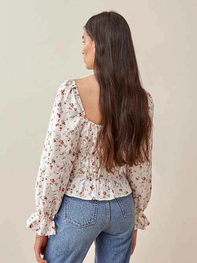 Reformation Pimento Linen Top | Bethesda Row