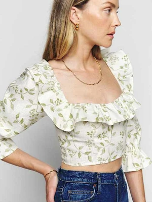 冬の感謝セール Reformation Emerald Linen Top | Bethesda Row トップス