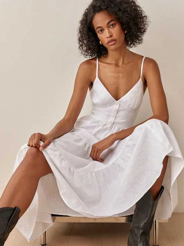 Reformation Adria Linen Dress | Bethesda Row