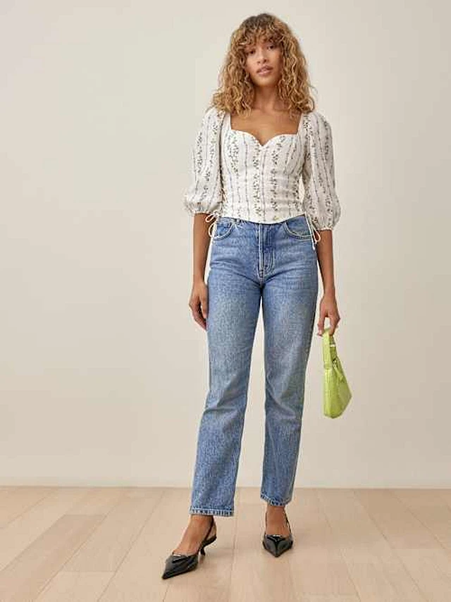 Reformation Pimento Linen Top | Bethesda Row