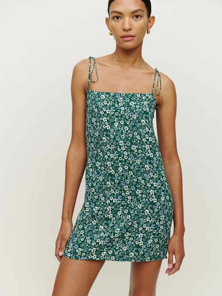関税なし★REFORMATION★ダリアリネンドレス Reformation Daria Mini Linen Dress Sleeveless Bow Corset in
