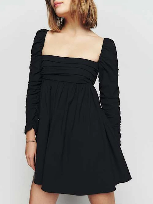 Reformation ナタリアドレス Scheduled for delivery in mid-April] Cotton Voile Stripe