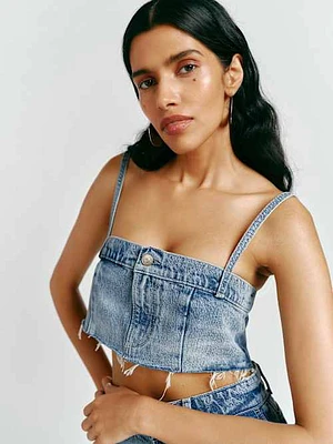 Reformation Fina Denim Top | Bethesda Row