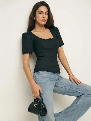 Reformation Pimento Linen Top | Bethesda Row