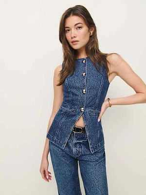 Reformation Fina Denim Top | Bethesda Row