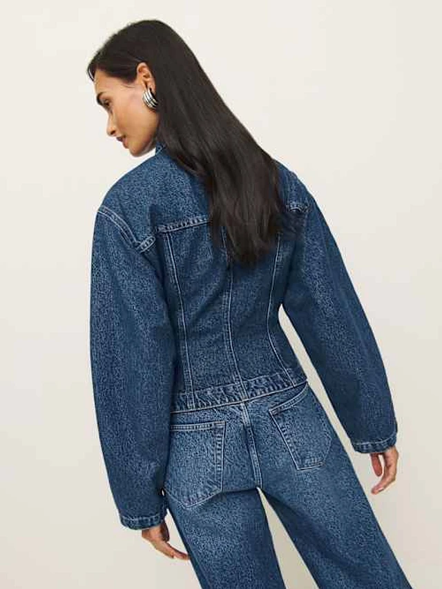 Reformation/Mette Lived-in デニム ボンバー ジャケット Reformation Mette Lived-in Denim Bomber Jacket | Bethesda Row