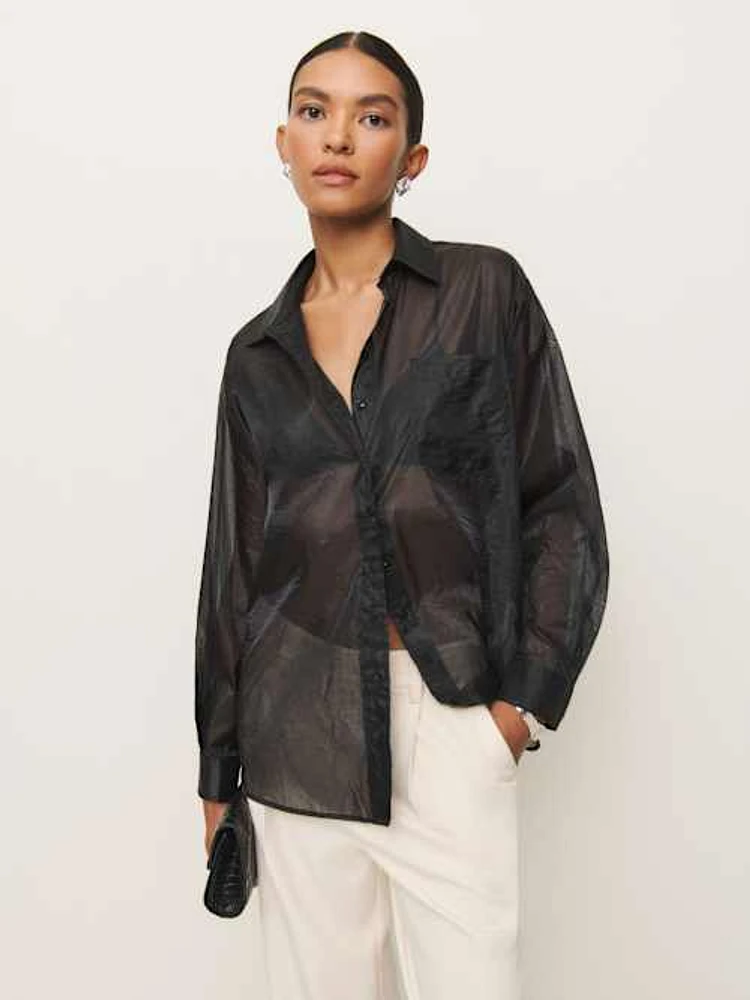 Sheer Button Up Long Sleeve – For Elyse