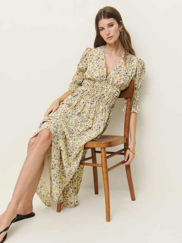 関税込 Reformation リフォーメーション Cyra ワンピース Reformation Cyra Pieced Drop-Waist Dress | Saks Fifth Avenue