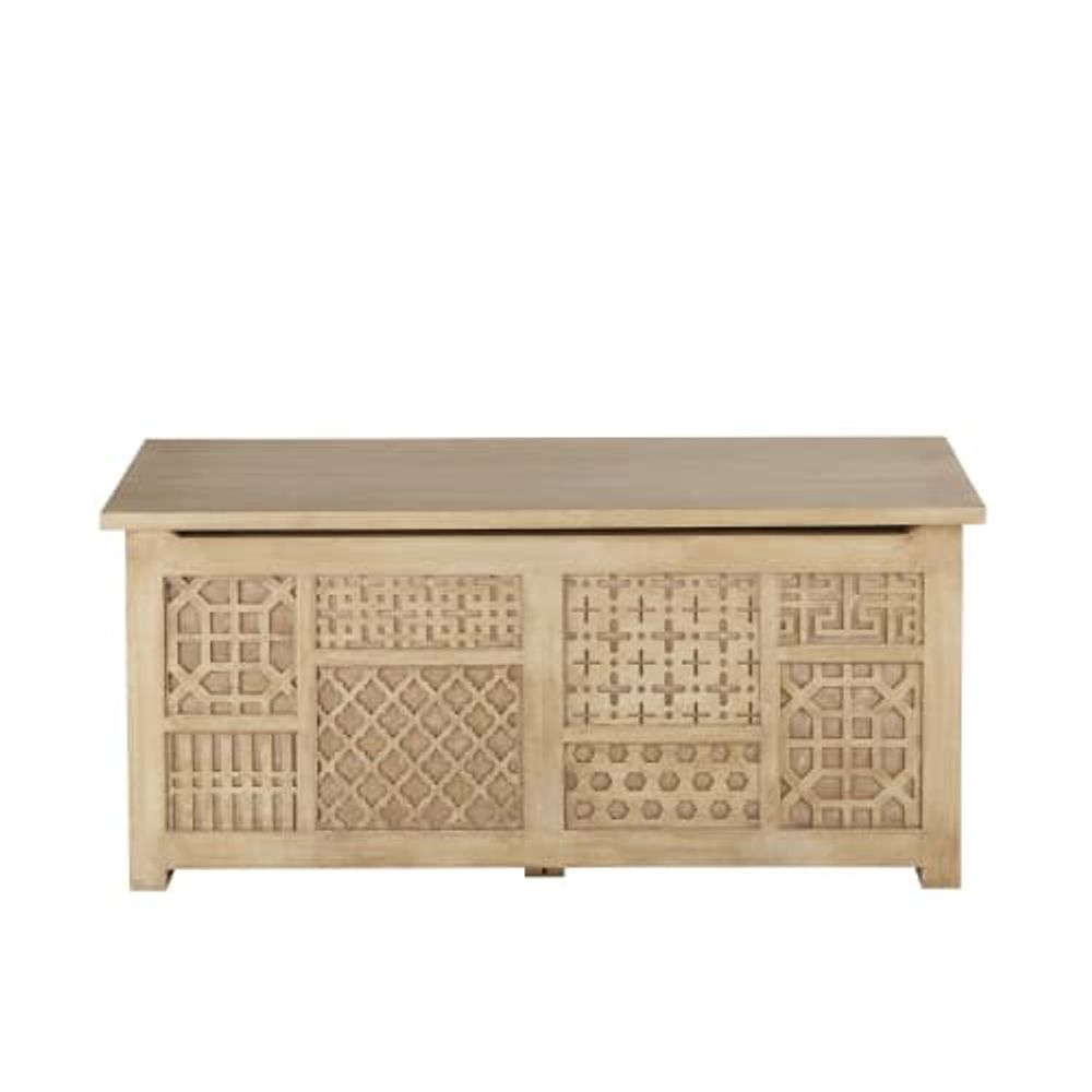 Maisons du Monde Coffre en manguier massif sculpté Maisons du Monde