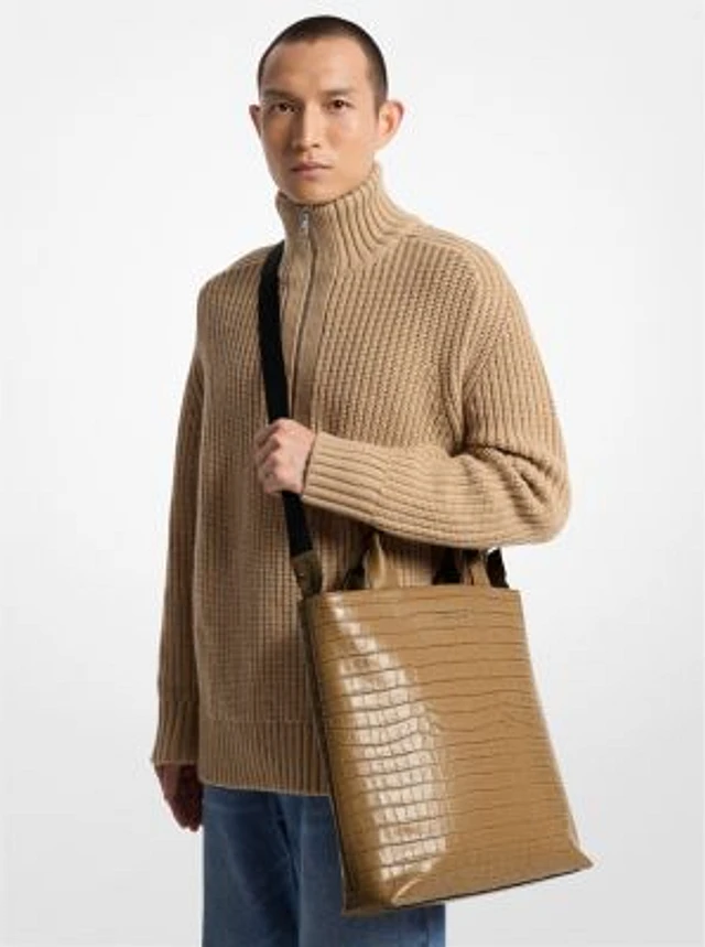 Michael Kors Hudson Crocodile Embossed Leather Tote Bag Michael Kors Hudson Crocodile Embossed Leather Tote Bag
