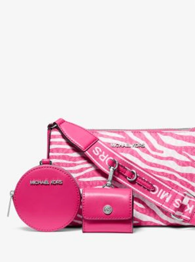 Michael Kors Jet Set Leather Medium Animal Print Logo Michael Kors Jet Set Leather Medium Animal Print Logo