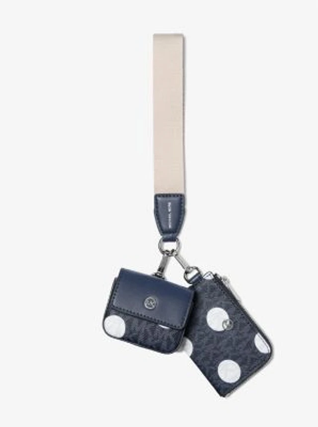 Michael Kors Jet Set Polka Dot Signature Logo Dual Pouch Wristlet