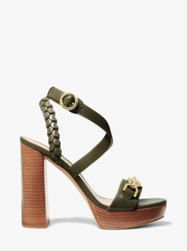 Tara floral embellished leather platform clearance sandal