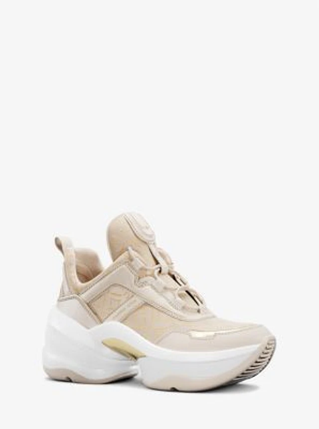 Michael Kors Olympia Metallic Logo Jacquard Trainer | Arden Fair