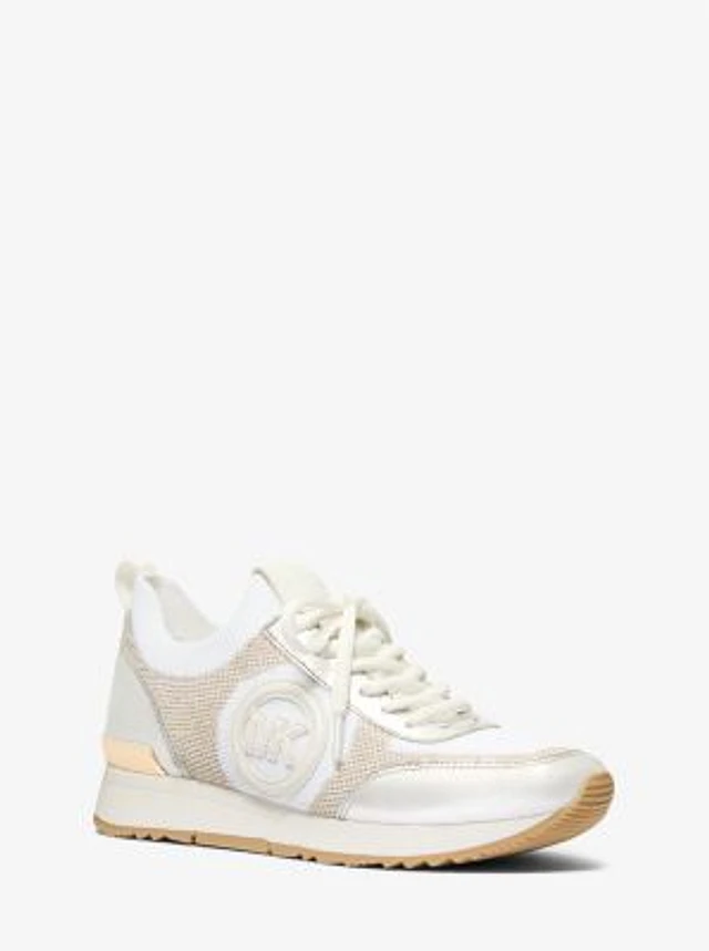 【Michael Kors】ジェンキンス ニット&ゼブラ ヘアトレーナー Michael Kors Jenkins Two-Tone Metallic Stretch Knit Trainer