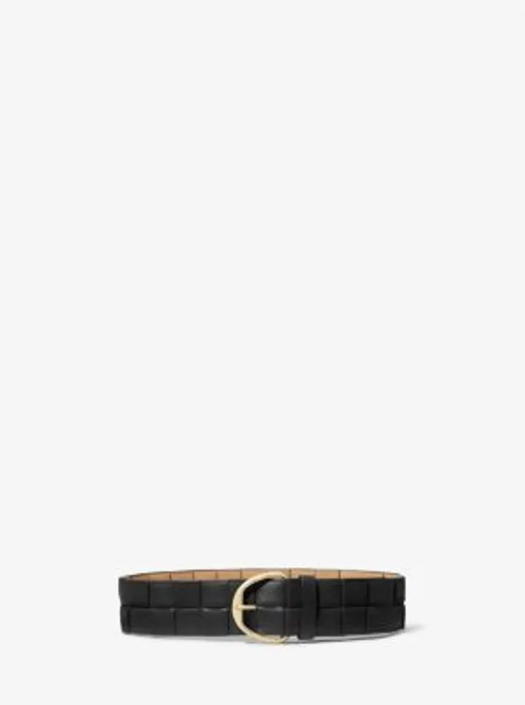 Michael kors woven leather 2025 belt