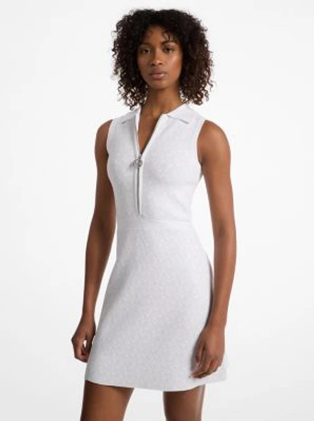 Michael Kors Logo Jacquard Zip-Up Dress | Arden Fair