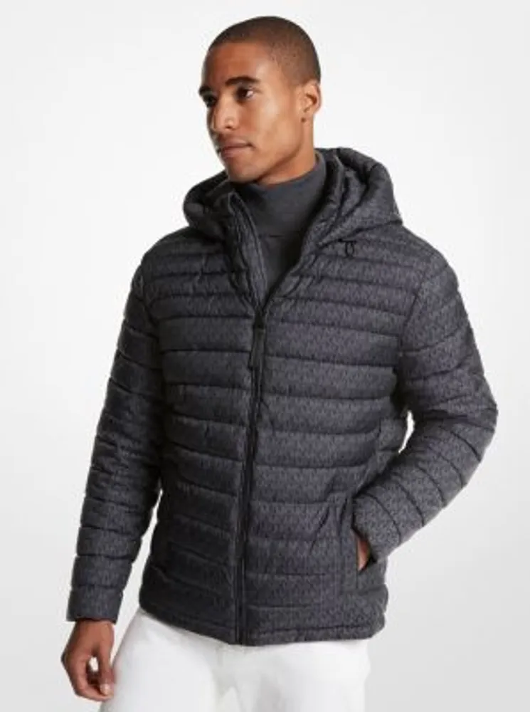 Quilted nylon puffer coat hot sale