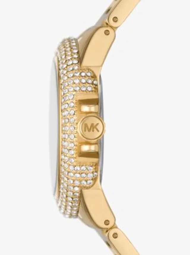 Michael Kors Oversized Camille Pavé Gold-Tone Watch and Slider