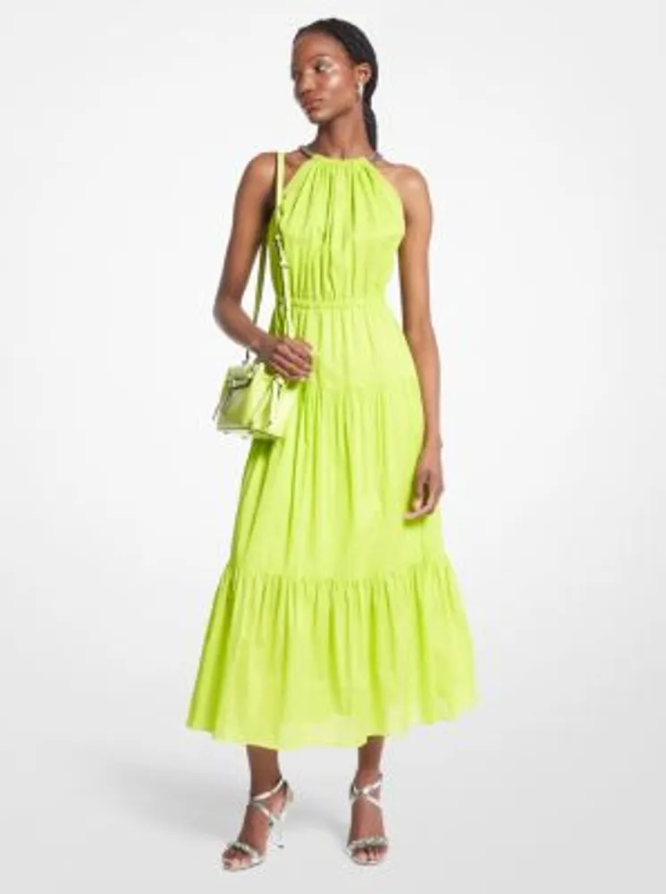 Michael michael kors floral best sale cotton lawn tiered dress